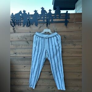 268. ARTIZAN NY Blue & White Striped Linen Pants